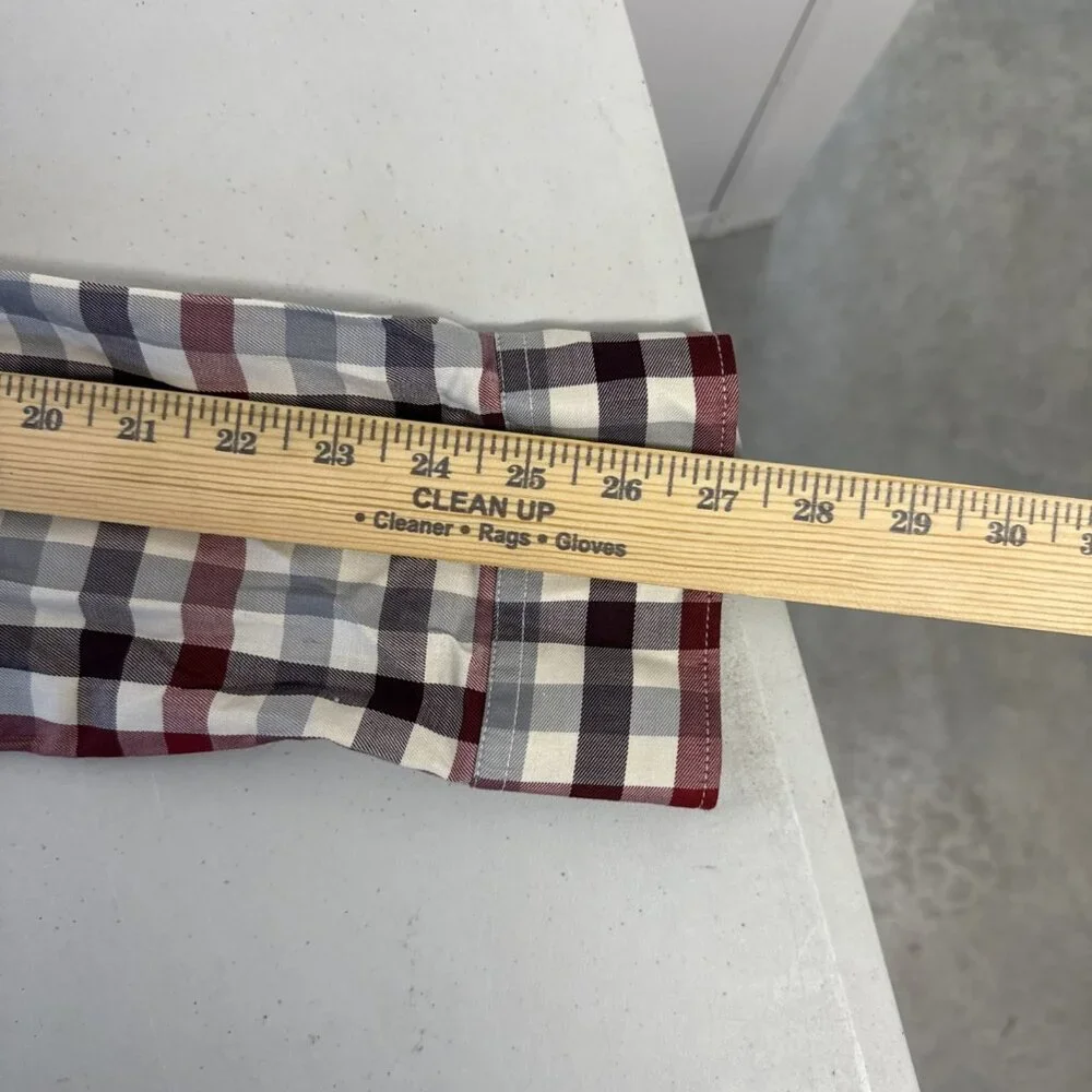 The North Face Shirt Mens Large Red White Black Gray Plaid Long Sleeve Button Up